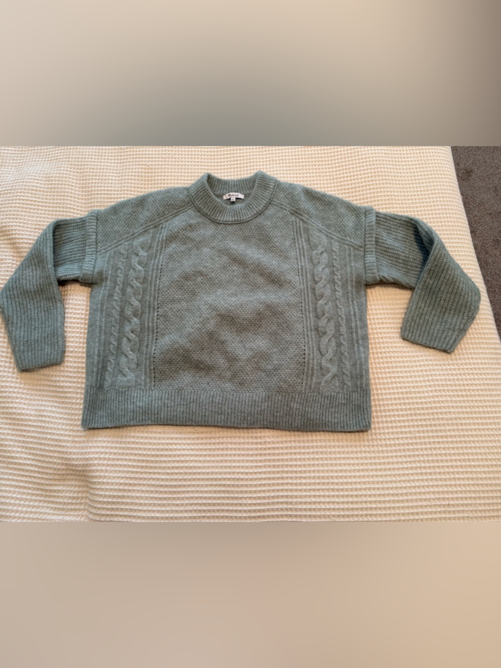 Madewell Ribbed Crewneck Sweater in Sage